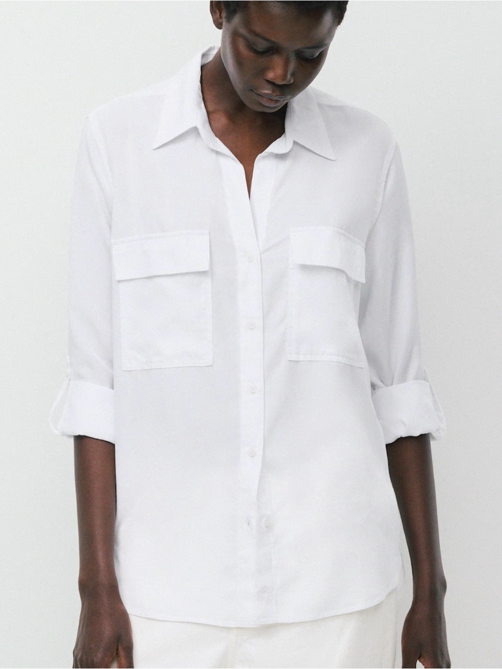 Aritzia Babaton women’s utility shirt in white